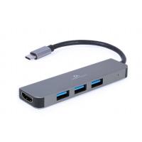 Gembird A-CM-COMBO2-01 laptop-dockingstation & portreplikator USB 3.2 Gen 1 (3.1 Gen 1) Type-C Grau