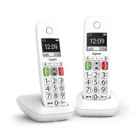 Gigaset E290 Duo Analoges/DECT-Telefon Anrufer-Identifikation Weiß