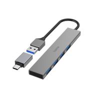 Hama 00200141 Schnittstellen-Hub USB 3.2 Gen 1 (3.1 Gen 1) Type-A 5000 Mbit/s Grau