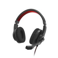 Hama HS-USB400 V2 Kopfhörer Kabelgebunden Kopfband Büro/Callcenter USB Typ-A Schwarz, Rot