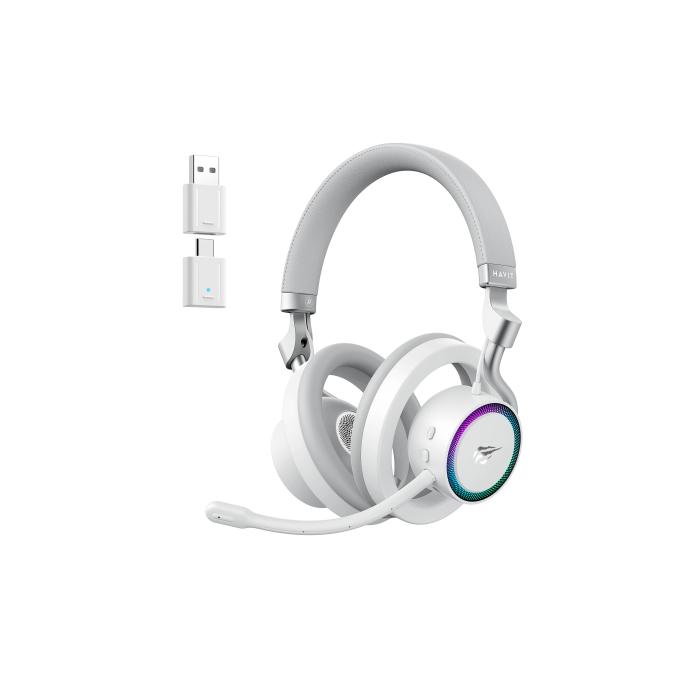 Havit Fuxi-H8 (White) Kopfhörer Verkabelt & Kabellos Kopfband Gaming USB Typ-C Bluetooth Weiß — Bild 4 von 10