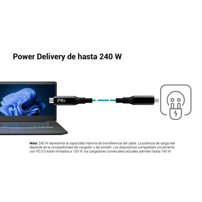 i-tec Thunderbolt 4/USB4 Class Pro Cable 240W with LCD (40 Gbps, 150 cm) — Bild 6 von 18