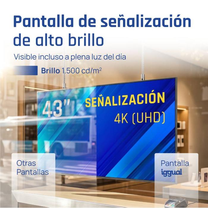 iggual IGG321157 Signage-Display Digital Signage Flachbildschirm 109,2 cm (43'') WLAN 1500 cd/m² 4K Ultra HD Schwarz — Bild 6 von 38