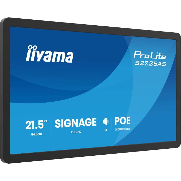 iiyama ProLite S2225AS-B1P Digital Signage Flachbildschirm 54,6 cm (21.5'') LCD WLAN 500 cd/m² Full HD Schwarz Eingebauter — Bild 5 von 8