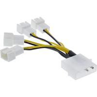 InLine Lüfter Adapterkabel, 4x Lüfter 3pol. an 13,34cm (5,25'')