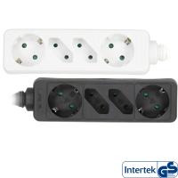 InLine Steckdosenleiste, 8-fach, 4x Schutzkontakt + 4x Euro, weiß, 3m