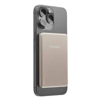 Intenso MW5000 Magnetische Powerbank 5000 mAh – MagSafe kompatibel, Wireless Charging 15W, USB-C PD 20W, Flach & Kompakt – Geprüft in Deutschland – Champagner