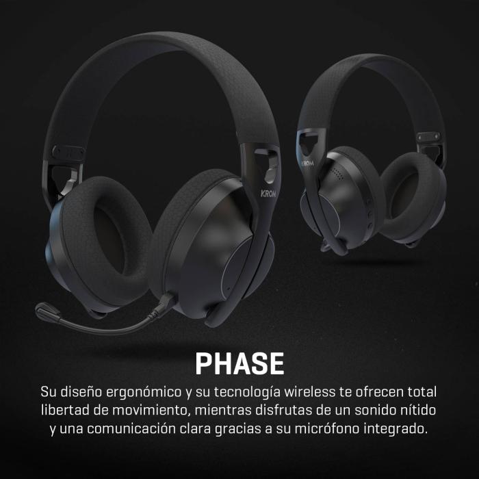 Krom Phase Kopfhörer Verkabelt & Kabellos Kopfband Gaming USB Typ-C Bluetooth Schwarz — Bild 25 von 30