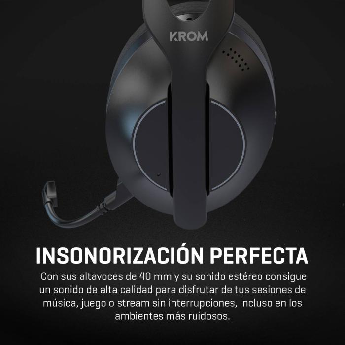 Krom Phase Kopfhörer Verkabelt & Kabellos Kopfband Gaming USB Typ-C Bluetooth Schwarz — Bild 12 von 30