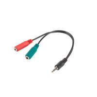 Lanberg AD-0023-BK Audio-Kabel 0,2 m 3.5mm 2 x 3.5mm Schwarz