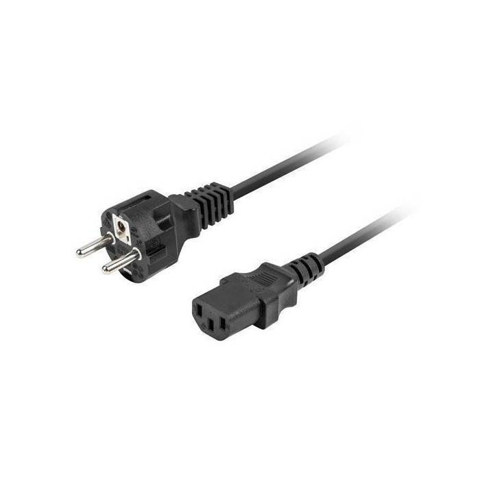 Lanberg CA-C13C-15CC-0018-BK Stromkabel Schwarz 1,8 m C13-Koppler CEE7/7 — Bild 3 von 3
