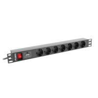 Lanberg PDU-07F-0200-BK Stromverteilereinheit (PDU) 7 AC-Ausgänge 1U Schwarz