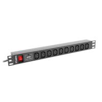 Lanberg PDU-10I-0200-IEC-BK Stromverteilereinheit (PDU) 10 AC-Ausgänge 1U Schwarz