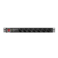 Lanberg PDU-PRO-07F-0200-BK Stromverteilereinheit (PDU) 6 AC-Ausgänge 1U Schwarz