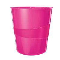 Leitz WOW Waste Bin Polystyrene Pink