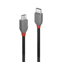 Lindy 36892 USB Kabel USB 2.0 2 m USB C Micro-USB B Schwarz, Grau