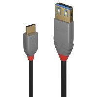 Lindy 36895 USB Kabel USB 3.2 Gen 2 (3.1 Gen 2) 0,15 m USB C USB A Schwarz