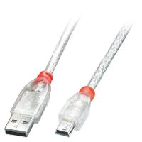 Lindy 41782 USB Kabel USB 2.0 1 m USB A Mini-USB B Transparent