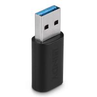 Lindy 41904 Kabeladapter USB 3.2 Type A USB 3.2 Type C Schwarz