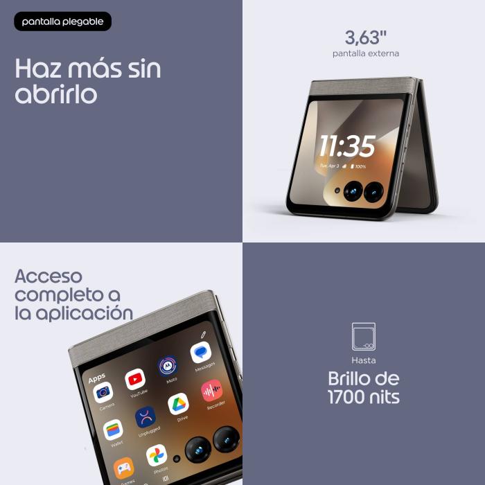 Motorola razr 70 17,5 cm (6.9'') Dual-SIM Android 16.0 5G USB Typ-C 8 GB 256 GB 4800 mAh Steinfarbe — Bild 16 von 42