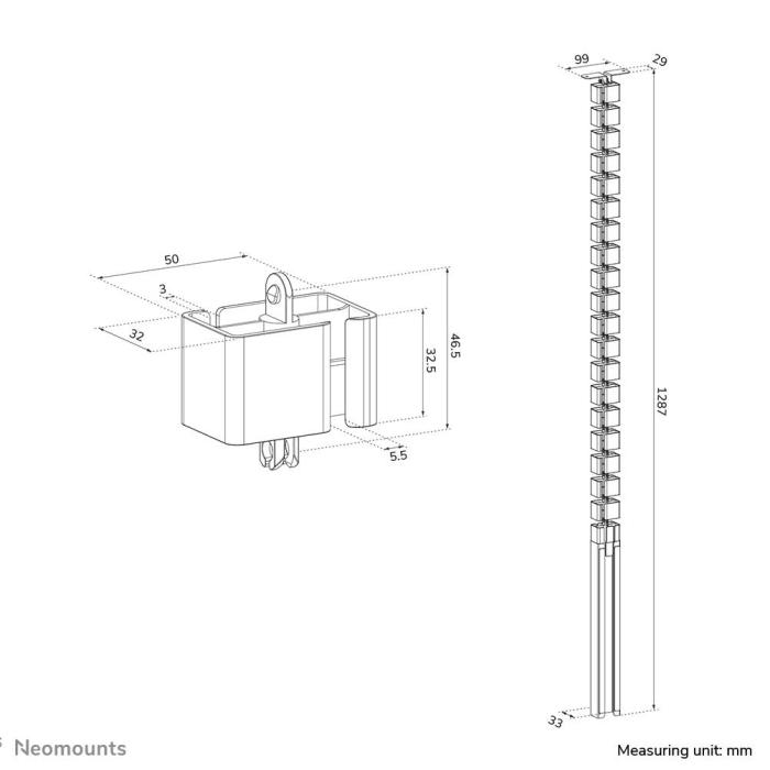 Neomounts ADS06-133BL Kabelwirbelsäule - Schraubbefestigung - universal — Bild 13 von 26
