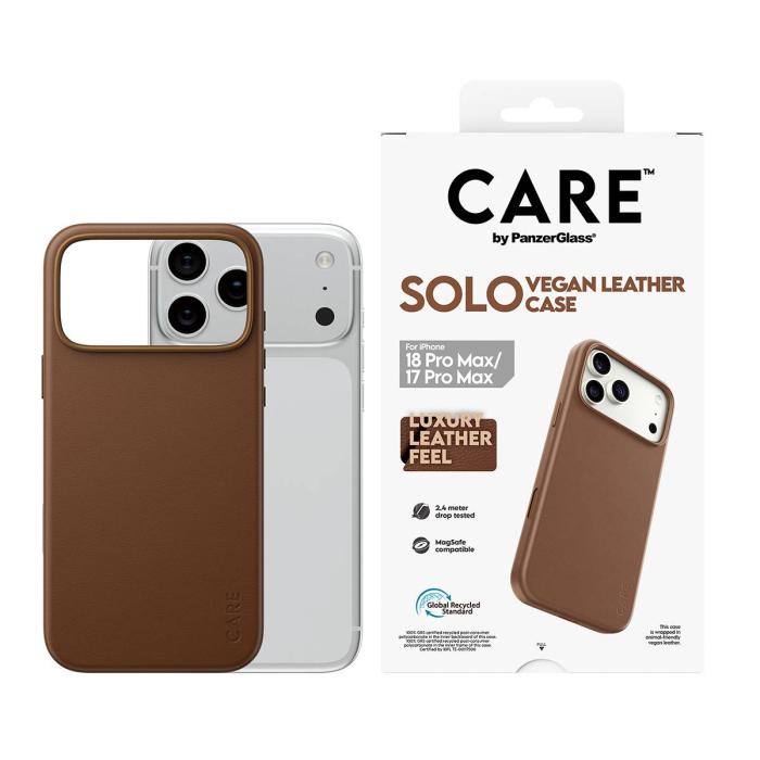 PanzerGlass CARE™ by ® Solo Vegan Leather Case Braun m. MagSafe iPhone 18 Pro Max | 17 Pro Max — Bild 8 von 12