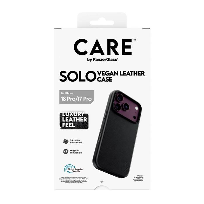 PanzerGlass CARE™ by ® Solo Vegan Leather Case Schwarz m. MagSafe iPhone 18 Pro | 17 Pro — Bild 9 von 12