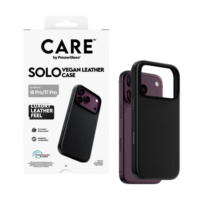 PanzerGlass CARE™ by ® Solo Vegan Leather Case Schwarz m. MagSafe iPhone 18 Pro | 17 Pro — Bild 5 von 12