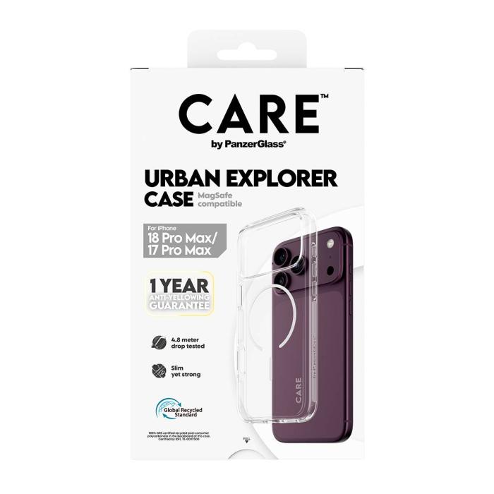 PanzerGlass CARE™ by ® Urban Explorer Case Transparent m. Weiss Magsafe iPhone 18 Pro Max | 17 Pro Max — Bild 3 von 12