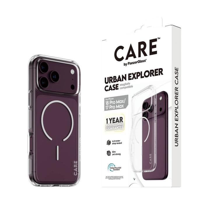 PanzerGlass CARE™ by ® Urban Explorer Case Transparent m. Weiss Magsafe iPhone 18 Pro Max | 17 Pro Max — Bild 6 von 12