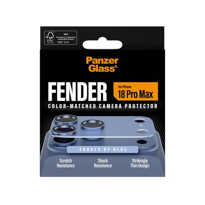 PanzerGlass ® Fender Kameraschutz Shades of Blue iPhone 18 Pro Max — Bild 9 von 12