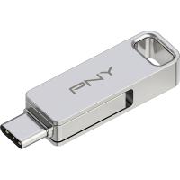 PNY DUO LINK USB-Stick 64 GB USB Type-A / USB Type-C 3.2 Gen 1 (3.1 Gen 1) Edelstahl