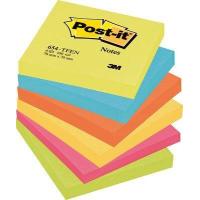 Post-It FT510283540 Klebezettel Quadratisch Blau, Grün, Orange, Pink, Gelb 100 Blätter Selbstklebend