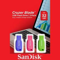 SanDisk Cruzer Blade 3x 32GB USB-Stick USB Typ-A 2.0 Blau, Grün, Pink