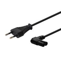 Savio CL-144 Power cable Black 3 m angled Schwarz 2-polig IEC Type E (3.4 mm, 3.1 mm)