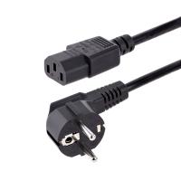 StarTech.com 1 m C13 Stromkabel, 18AWG, EU Schuko auf C13 (Kaltgerätestecker), 10A 250V, Schwarz, Kaltgerätekabel, PC / Computer Stromkabel, Drucker / Monitor / PC / C13 Netzkabel