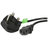 StarTech.com 1 m UK PC Stromkabel, BS 1363 auf C13 Netzkabel, 18AWG, 10A 250V, C13 Stromkabel für Monitor/Computer/PC/Drucker/Fernseher, Kaltgerätekabel mit UK Kaltgerätestecker