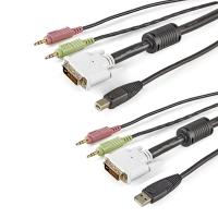 StarTech.com 1,8m 4-in-1 USB DVI KVM Kabel mit Audio und Mikrofon