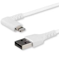StarTech.com 1m strapazierfähiges weißes USB-A auf Lightning-Kabel - 90° rechtwinkliges USB Lightning Ladekabel mit Aramidfaser - Synchronisationskabel - Apple MFi-zertifiziert iPad/iPhone 12
