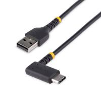StarTech.com 1m USB-A zu USB-C-Schnellladekabel, Laden und Synchronisieren, 3A, USB 2.0, TPE-Mantel mit Aramidfaser - Robustes Rechtwinkliges USB Ladekabel