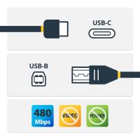 StarTech.com 1m USB-B zu USB-C-Kabel, Datenkabel, USB 2.0, USB-C-Datenübertragungskabel