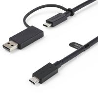 StarTech.com 1m USB-C Kabel mit USB-A Adapter-Dongle, USB 10Gbps/5Gbps, 100W (5A) PD, 8K 60Hz/4K 144Hz DP-Alt-Modus - Thunderbolt-Kompatibel
