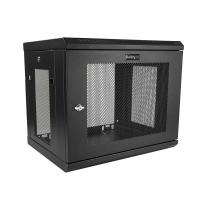 StarTech.com 2-Pfosten 9HE Netzwerkschrank mit 1HE Fachboden, 19'' Wand-Rack für Daten / AV / Elektronik / Computer, Kleines Belüftetes Rack-Gehäuse
