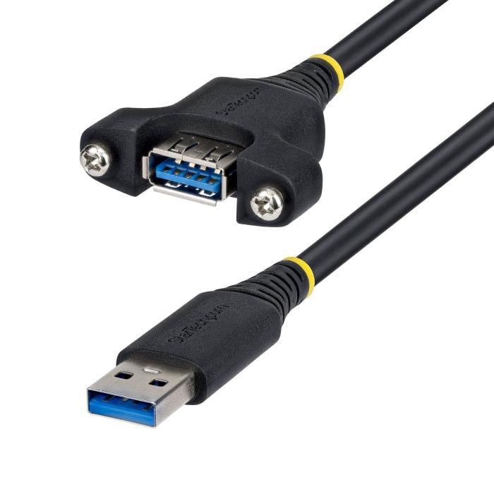 StarTech.com 2m USB-A Panelmontage Kabel, USB-A Stecker auf Buchse, USB 5Gbps Erweiterungskabel, Panelmontage Adapter