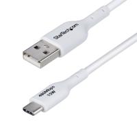 StarTech.com 2m USB-A zu USB-C Ladekabel, Laden und Synchronisieren, 3A, USB 2.0, TPE-Mantel, Weiß - USB Ladekabel