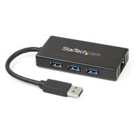 StarTech.com 3-Port USB 3.0 (5Gbps) Hub mit Gigabit Ethernet Adapter aus Aluminium