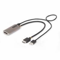 StarTech.com 30cm HDMI auf DisplayPort Adapterkabel, 8K 60Hz, Aktives HDMI 2.1 zu DP 1.4 Adapter, USB Betrieben mit inkl. USB Kabel, HDMI zu DP