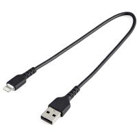 StarTech.com 30cm strapazierfähiges schwarzes USB-A auf Lightning-Kabel - Hochbelastbare, robuste Aramidfaser - USB Typ-A auf Lightningkabel - Lade-/Synchronisationskabel - Apple MFi-zertifiziert iPad/iPhone 12