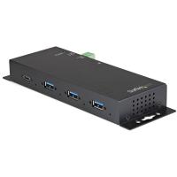 StarTech.com 4 Port USB C Hub 10Gbit/s - Industrieller USB Typ-C Hub aus Metall mit 3xUSB-A & 1xUSB-C - ESD & Überspannungsschutz - USB-C oder USB-A Host - Selbstbetriebener montierbarer USB 3.2 Gen 2 Hub