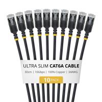 StarTech.com 6ASTP34BKS30CM10PK Netzwerkkabel Schwarz 0,3 m Cat6a U/FTP (STP) Rund